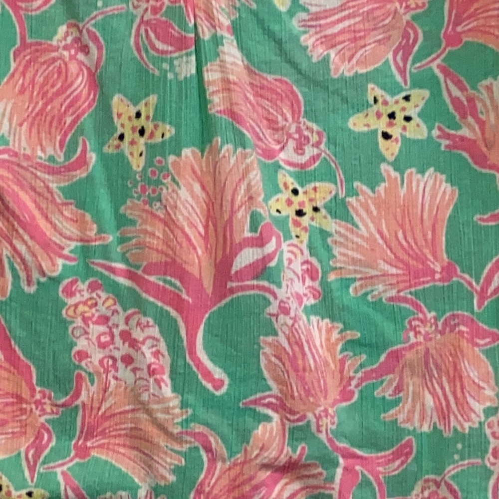 Lilly Pulitzer 100% Cotton Pink Green Ripley Lagoon Preppy Coastal Tunic 4375 - Picture 4 of 11